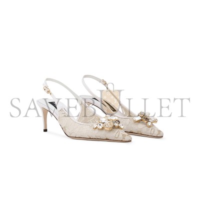 DOLCE & GABBANA RAINBOW LACE SLINGBACKS IN LUREX LACE CG0711AQ07480005 DOLCE & GABBANA RAINBOW LACE SLINGBACKS IN LUREX LACE CG0711AQ07480005